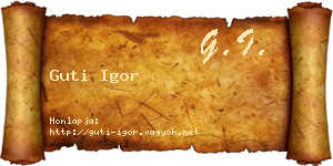 Guti Igor névjegykártya